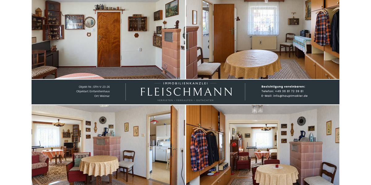 Doppelhaushälfte mit Garten in Weimar-Oberweimar – Sanierungsobjekt in Top-Schullage - Doppelhaushälfte Weimar Ehringsdorf | Angebot:27374677