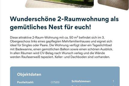 Wohnung Münchenbernsdorf - 2 Zimmer, 50 m&sup2;, 275&euro; | Angebot:26366929