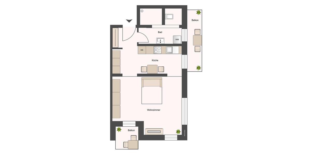 Etagenwohnung Naumburg (Saale) - 1 Zimmer, 47 m&sup2;, 640&euro; | Angebot:26586292